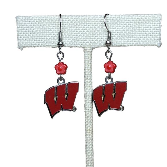 Wisconsin Badgers Dangle Earrings - Picture 1 of 4